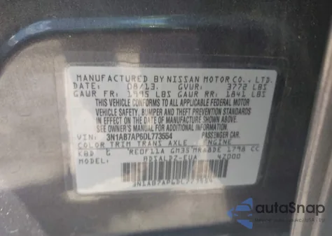2013 Nissan Sentra Sv z USA, uszkodzony, nr VIN 3N1AB7AP6DL773554